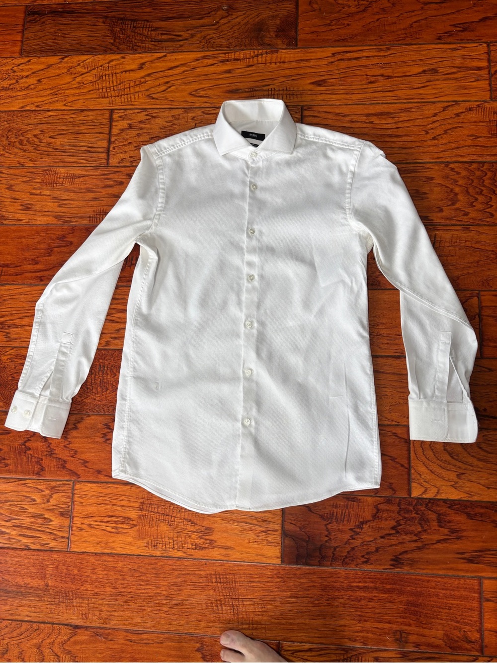 Hugo Boss White Long-Sleeve Dress Shirt